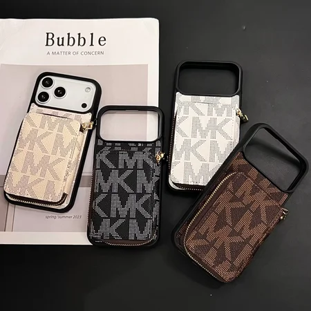 マイケルコース iPhone17 ケース ファスナーポケット付き